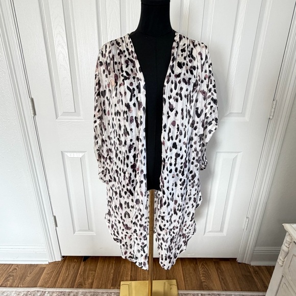 Umgee Jackets & Blazers - Umgee 1X/2X Leopard Print Kimono Duster Cardigan Boho Plus Size